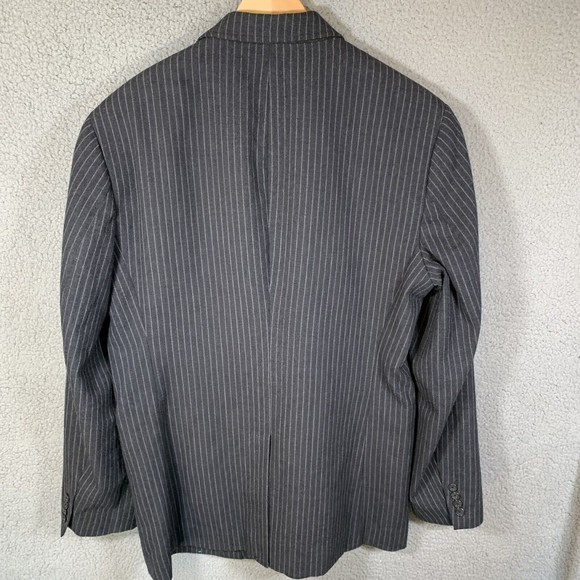 J Crew Men's Gray Pinstripe Wool Legacy 3 Button Blazer Jacket Sportcoat 42L EUC - Picture 3 of 9